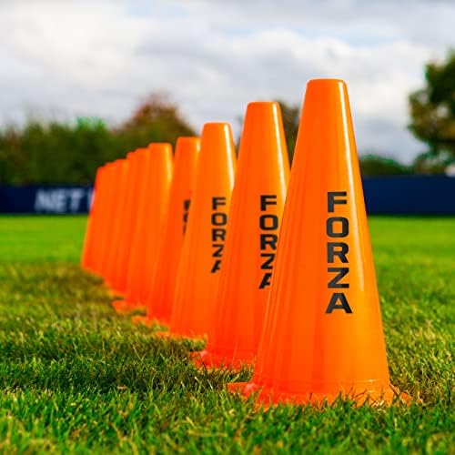 Forza Training Marker Cones [3 Dimensiuni] - pachet de 10 conuri de plastic portocaliu High-Vis