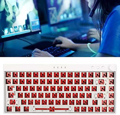 Kit de tastatură mecanică Luqeeg, tastatură de iluminare RGB cu 84 de taste, tastatură personalizată cu fir cu fir fără fir