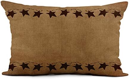Topyee aruncă pernă capac de pernă 12x20 inch maroniu stele ruginite ruginite baie country baie rustic vintage staniu decor