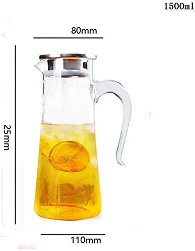 Cupa de ceainice 1,5 l/l Gata cu apă de sticlă mare de ieșire mare de apă cu apă impermeabilă impermeabilă, recipient transparent,