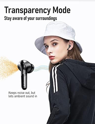 Audiovance EU501 căști, căști wireless muguri de urechi Bluetooth pentru iPhone Android, ANC Anularea zgomotului, sunet imersiv,