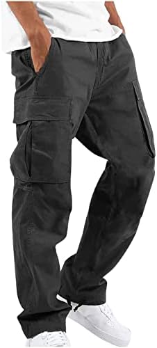 Pantaloni kaki pentru bărbați pantaloni de marfă pentru pantaloni de jogger slăbiți pantaloni de bumbac cu talie elastică
