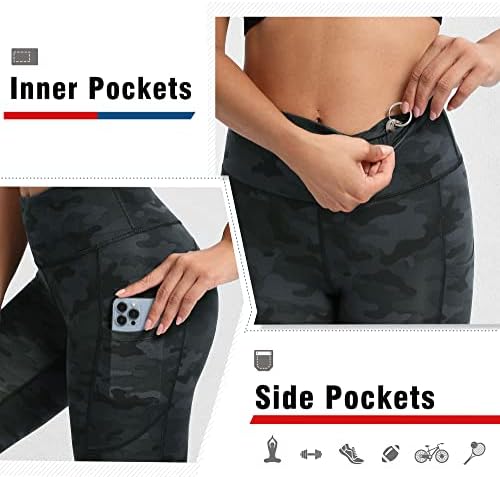 Legguri iuga cu buzunare pentru femei pantaloni de yoga tipărită cu talie înaltă pentru femei pentru femei jambiere pentru