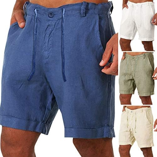 Pantaloni scurți de lenjerie pentru bărbați Niuqi Casual, pantaloni scurți de plajă de vară, se potrivesc pantaloni scurti