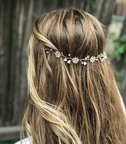 Unicra mireasa Flori Nunta păr viță de vie Daisy aur mireasa păr bucată cristal păr accesorii pentru femei și fete