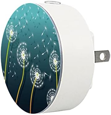 2 pachete plug-in plug-in LED LED LED LUMINA Frumoasă Blowball Dandelion cu senzor de amurg-la zori pentru copii pentru copii,