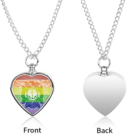 Ancora Icon în interiorul LGBT culori Pet incinerare bijuterii pentru cenușă Memorial urnă colier pandantiv suvenir pentru