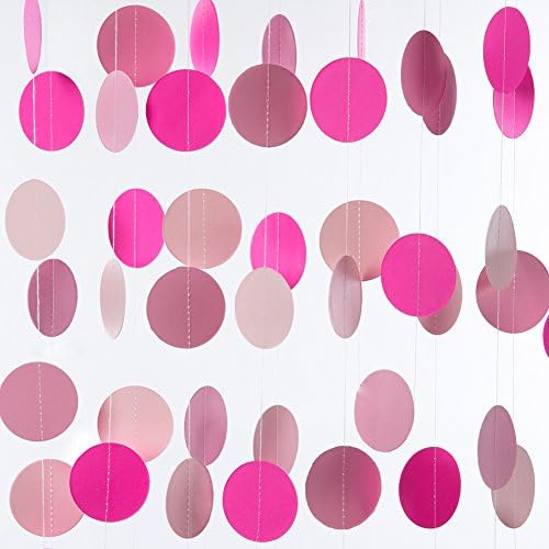 Un cerc de ghirlande de hârtie roz pe La mulți ani pentru petrecerea de nuntă de 2 cm de 26 de metri