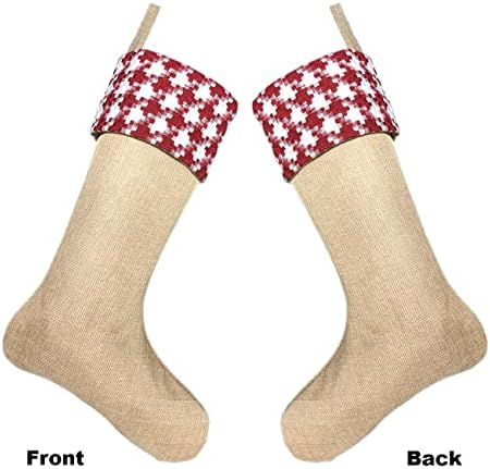 Mencly Burlap Christmas Christmas Stockings - Personalizate 2 pachet