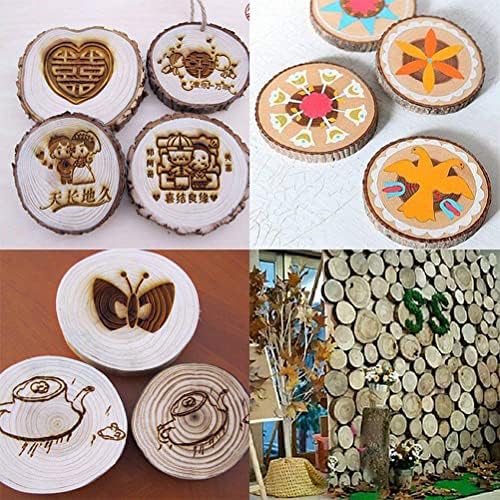 Ypzakka felii de lemn Discuri rotunde din lemn piese din lemn cercuri copac scoarță jurnal DIY ornamente discuri Arte meserii