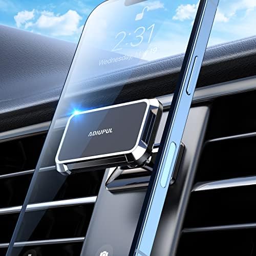 Suport pentru telefon Adiupul pentru metal auto [2022 Actualizare] Montație magnetică Montez încorporată 8x Magnet Dashboard