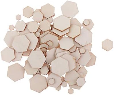100pieces piese de lemn neterminate Blank forme hexagonale decupaje din lemn pentru consumabile DIY, ambarcațiuni, decor confortabil