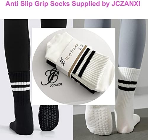 Șosete Jczanxi Yoga cu mânere pentru femei, șosete antiderapante pentru echipaj pentru Yoga, Pilates, Barre, dans, balet, antrenamente