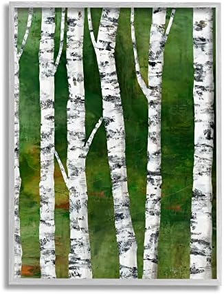 Stupell Industries Copaci de mesteacăn Lătină de pădure verde a colaborat, design de Ruth Fromstein