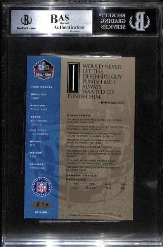 62 John Mackey - 1998 Ron Mix Hof Platinum Autos Cards Football Grad BGS Auto - fotbal autografiat