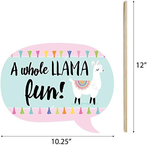 Big Dot of Happiness Funny Whole Llama Fun - Llama Fiesta Baby Duș sau pentru petrecerea zilei de naștere Stand Photo Cops
