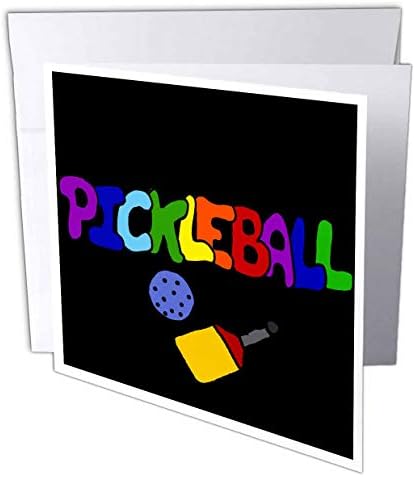 3Drose felicitare drăguță Distracție colorat Pickleball Sports Sports Graffiti Litere Art - 6 de 6 inci