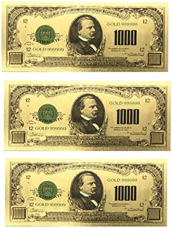 Blinkee 3 Pack-O mie de dolari hârtie bani Bill 24k Placat Cu Aur fals moneda Bancnote arta