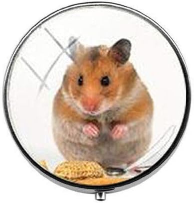 Frumos Mic Animal De Companie Hamster Mouse Charm Pill Box-Cutie De Pastile Charm - Cutie De Bomboane Din Sticlă Artă Foto