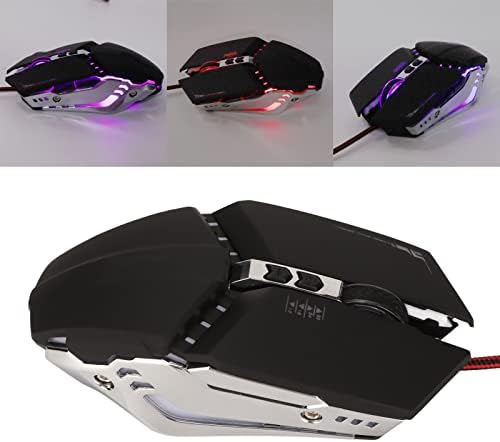Mouse de Gaming cu fir Yoidesu, șoareci de Gaming respirație RGB LED Plug and Play de înaltă precizie 4 dpi comandă rapidă