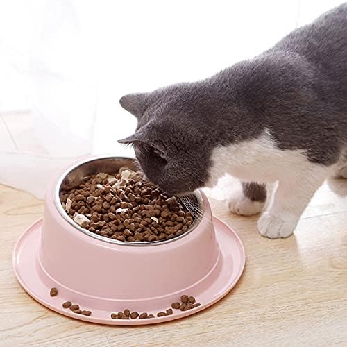 CPSUN Slow Feeder Bowl Boluri pentru pisici din inox set bol din oțel pentru animale de companie bol pentru apă pentru câini