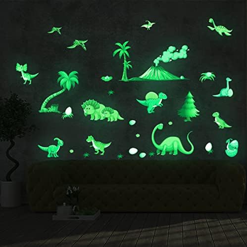 Mesu Luminous Dinosaur Decorative Decorative Stickerii de perete strălucitor în perete întunecat Decaluri de artă pentru creșă