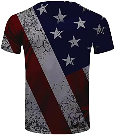 Stele și dungi Tricou cu imprimeu pentru bărbați steag american american SUA Independență Ziua 4 iulie tricou tricou soldat