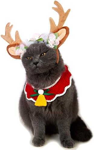 Costum de antlers pentru cătinele de Crăciun Impoosy Hat de Crăciun pentru cățelușul pentru cățelușul pentru cățeluș