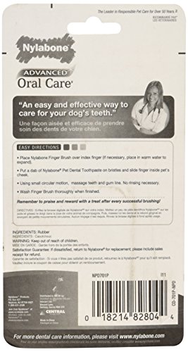 Nylabone avansate de îngrijire orală degetul perie pentru câine, 2 conta