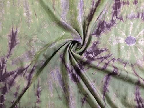 Tencel Dobby Tie Dye Verde X culoare violet imprimare ~ 58 larg vândut de curte