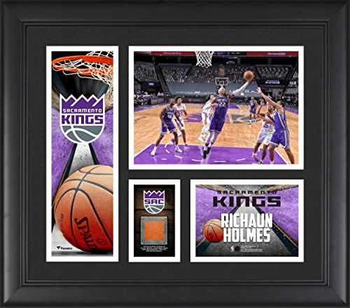 Richuan Holmes Sacramento Kings încadrat 15 '' X 17 '' Jucători Colaj cu o bucată de baschet utilizat în echipă - Placi și