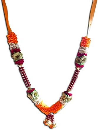 Jayshri Handicrafts Flori artificiale colorate Ribbon Garland Haar Mala pentru Idol-Mala pentru Dumnezeu, Pooja Sringar Articole