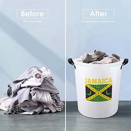 Steagul Jamaica coș mare de rufe împiedică spălarea sacului cu mânere pentru căminul universitar portabil
