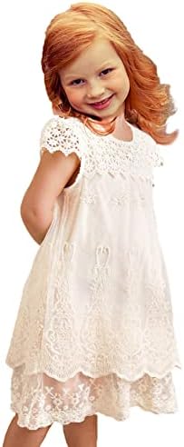 Rochie de dantelă cu dantelă de croșetat cu crașă cu rochie de fată rochie pentru copii