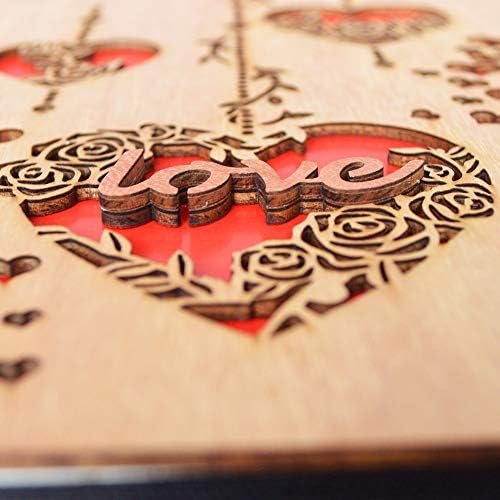 Calenzana 4x6 Love Photo Album alb album de imagini din lemn Carte cu 120 buzunare Aniversare de nuntă Valentines Cadouri