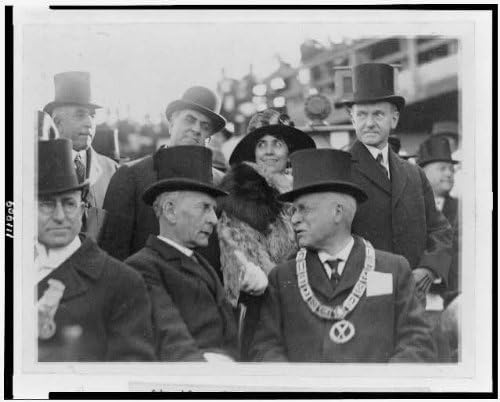 HistoricalFindings Foto: Calvin, doamna Coolidge, Laying, Cornerstone, George Washington Masonic Memorial, 1923