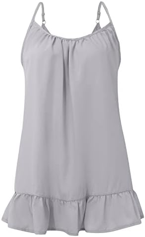Amikadom Grey Women Grey fără mâneci Bluză Bluză Vestă Spandex Sexy Pleat Plisat Rezervor CAMISOLE
