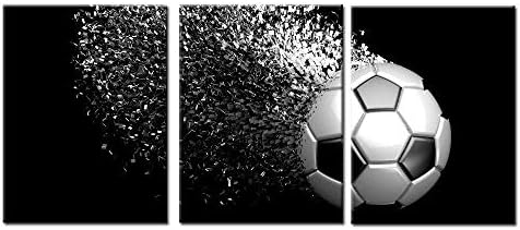 Meiji alb-negru Splash fotbal mingi de fotbal afișe de artă de perete imprimeuri pe rame înfășurate 3 piese pentru băieți Cadouri