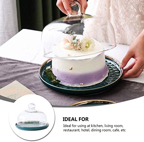 Cabilock 6 Inch tort Stand cu cupola acoperi gustare ceramică desert dulce tort placa aperitiv servire platou pentru ziua de