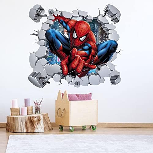 Supereroi karomenic Spider-Man Decal Decal Spider-Man-23 inci x 21 inch Copii Copii Tematică Cameră Autocolant pentru copii