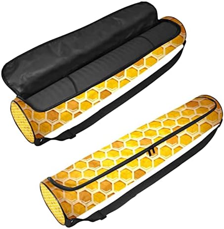 Fără sudură fagure model Yoga Mat saci Full-Zip Yoga Carry Bag Pentru Femei Bărbați, Exercitarea Yoga Mat Carrier cu curea