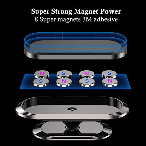 Fullbell Magnetic Phone Montat pentru mașină, [Actualizați magneți puternici 8x] suport pentru telefonul mobil Magnet pentru tabloul de bord auto 360 ° Rotație și grade Vizualizare compatibilă cu toate smartphone -urile