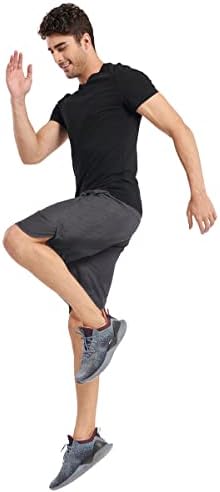 Top-3 antrenament pentru bărbați de gimnastică atletică pentru rularea baschetului, talie elastică de 9 inci inch cu tracțiune