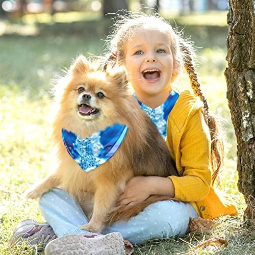 2 pachet câine bandana lumini albastre fântână fata băiat animale de companie salopete de câine eșarfă de câine kerchief bandanas