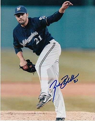 Zach Braddock Milwaukee Brewers Acțiune semnată 8x10 - Fotografii MLB autografate