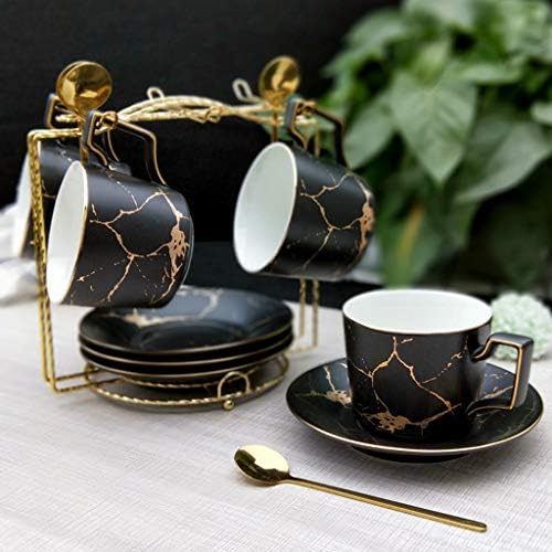 Pdgjg marmură de cafea ceramică ceai de cafea set de lingurițe 200 ml ceașcă de ceai nordic set de ceai de porțelan mat de