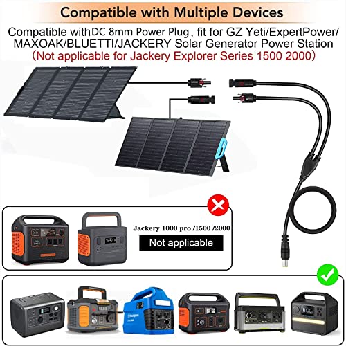 Mjpower MC-4 la 8mm cablu prelungitor Adaptor 10ft panou Solar compatibil și centrală electrică portabilă Generator Solar Fit