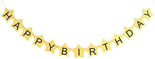 QTQGOItem Happy Birthday Scrisoare în formă de vedetă în formă de stea DIY Party Hanger Photo Banner