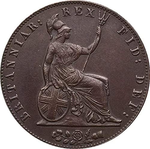 1831 monedă britanică pură cupru de argint de argint antic meșteșuguri colecții de colecție de monedă comemorativă