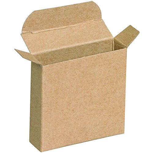 Cutii cadou pliabile Aviditi Kraft Brown, 3 1/4 x 15/16 x 3 1/4, pachet de 1000, cutie inversă ușor de asamblat, pentru cadouri